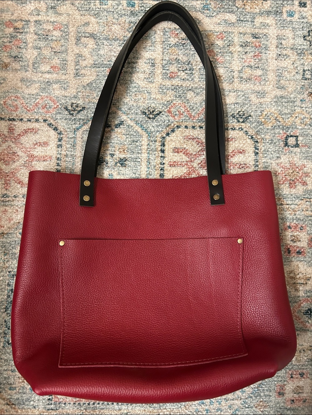 Portland Leather Burgundy Tote Medium - Picture 3 of 12